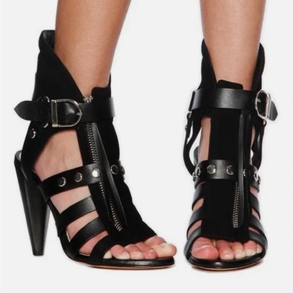 Black Iro Gladiator Open Toe Booties - image 1
